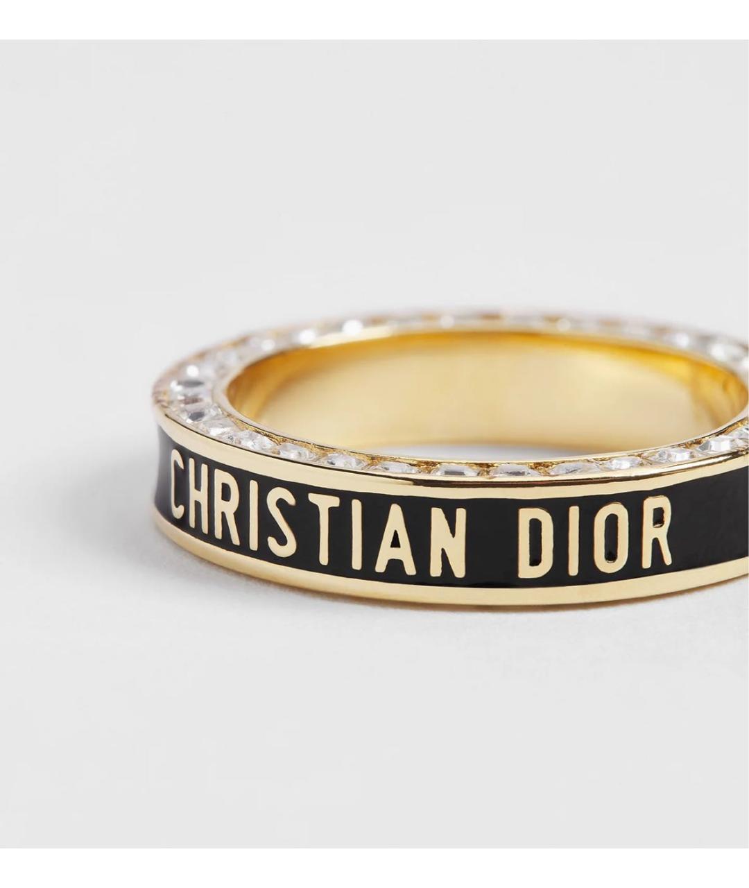 CHRISTIAN DIOR Черное металлическое кольцо, фото 4