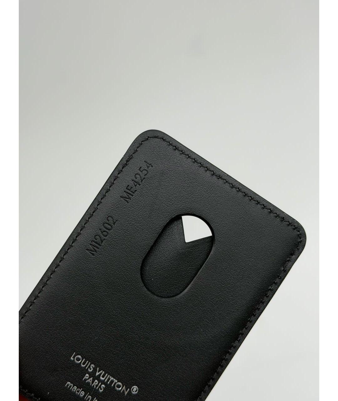 LOUIS VUITTON Черный кожаный кардхолдер, фото 4