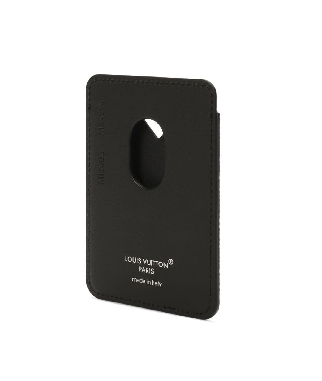LOUIS VUITTON Черный кожаный кардхолдер, фото 3