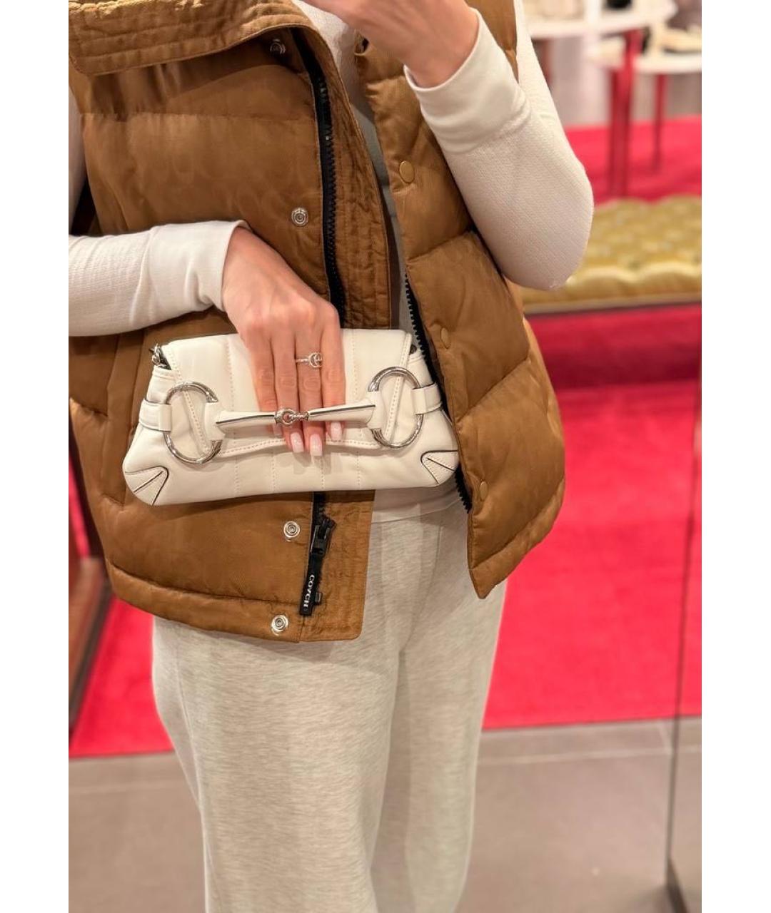 GUCCI Белая кожаная сумка с короткими ручками, фото 3