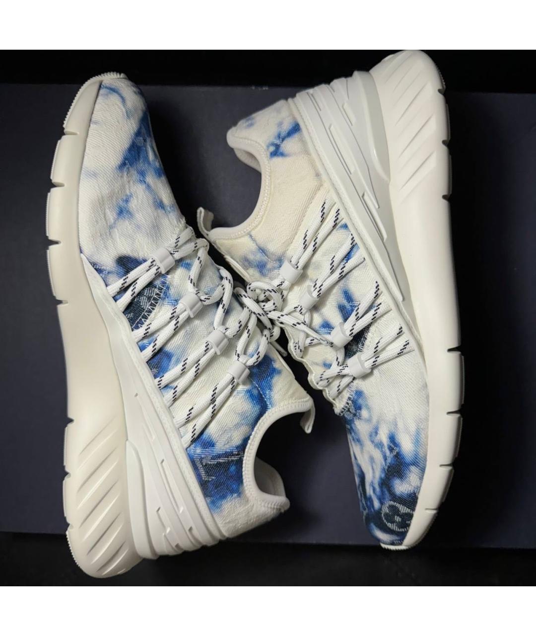 LOUIS VUITTON Белые текстильные низкие кроссовки / кеды, фото 4