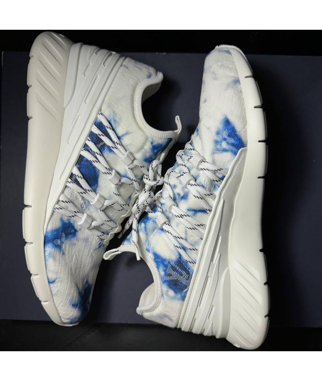 LOUIS VUITTON Белые текстильные низкие кроссовки / кеды, фото 3