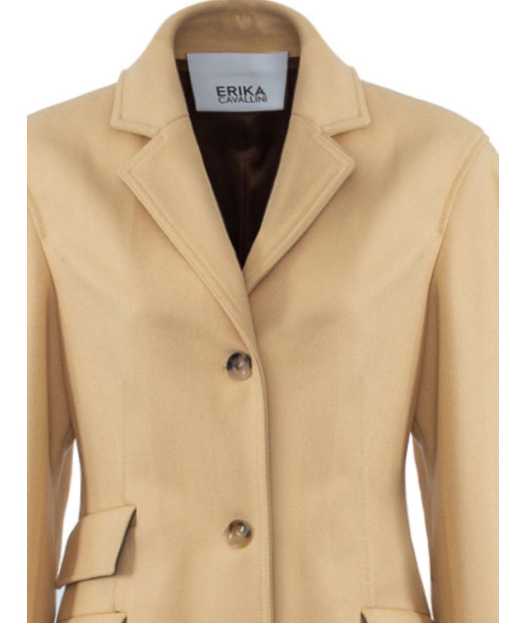 ERIKA CAVALLINI Бежевое шерстяное пальто, фото 3