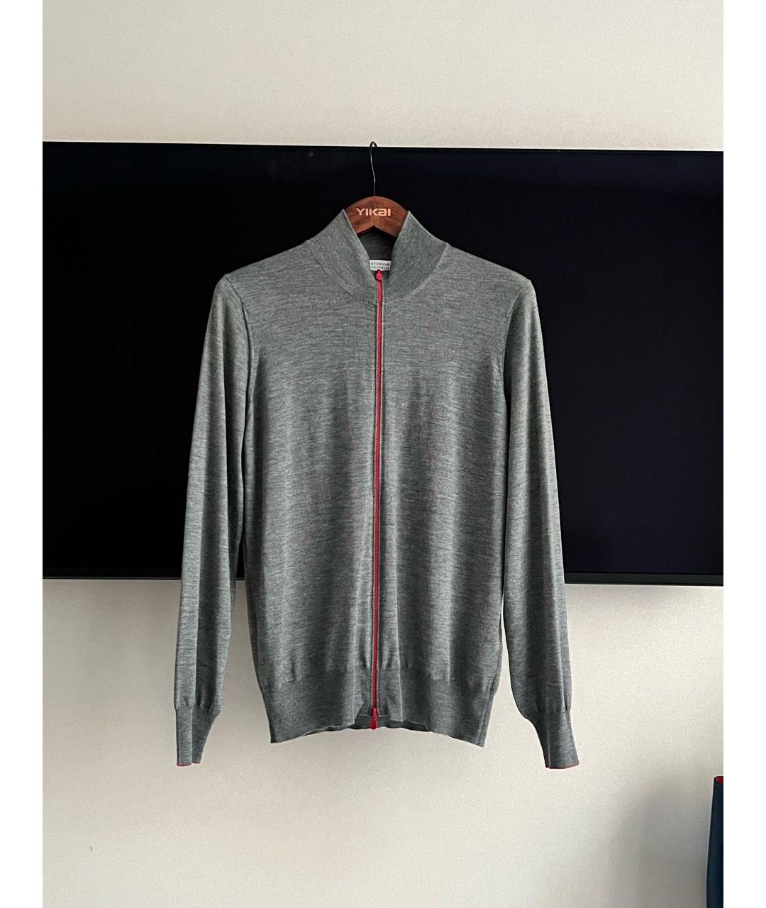 BRUNELLO CUCINELLI Серый кашемировый кардиган, фото 5