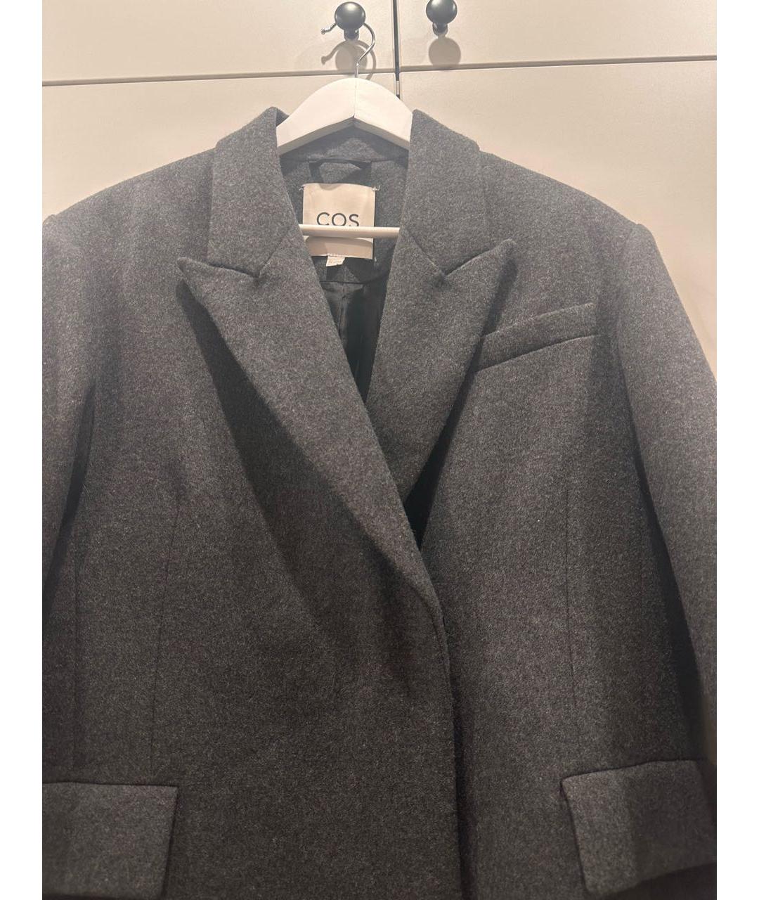 COS Серое шерстяное пальто, фото 3