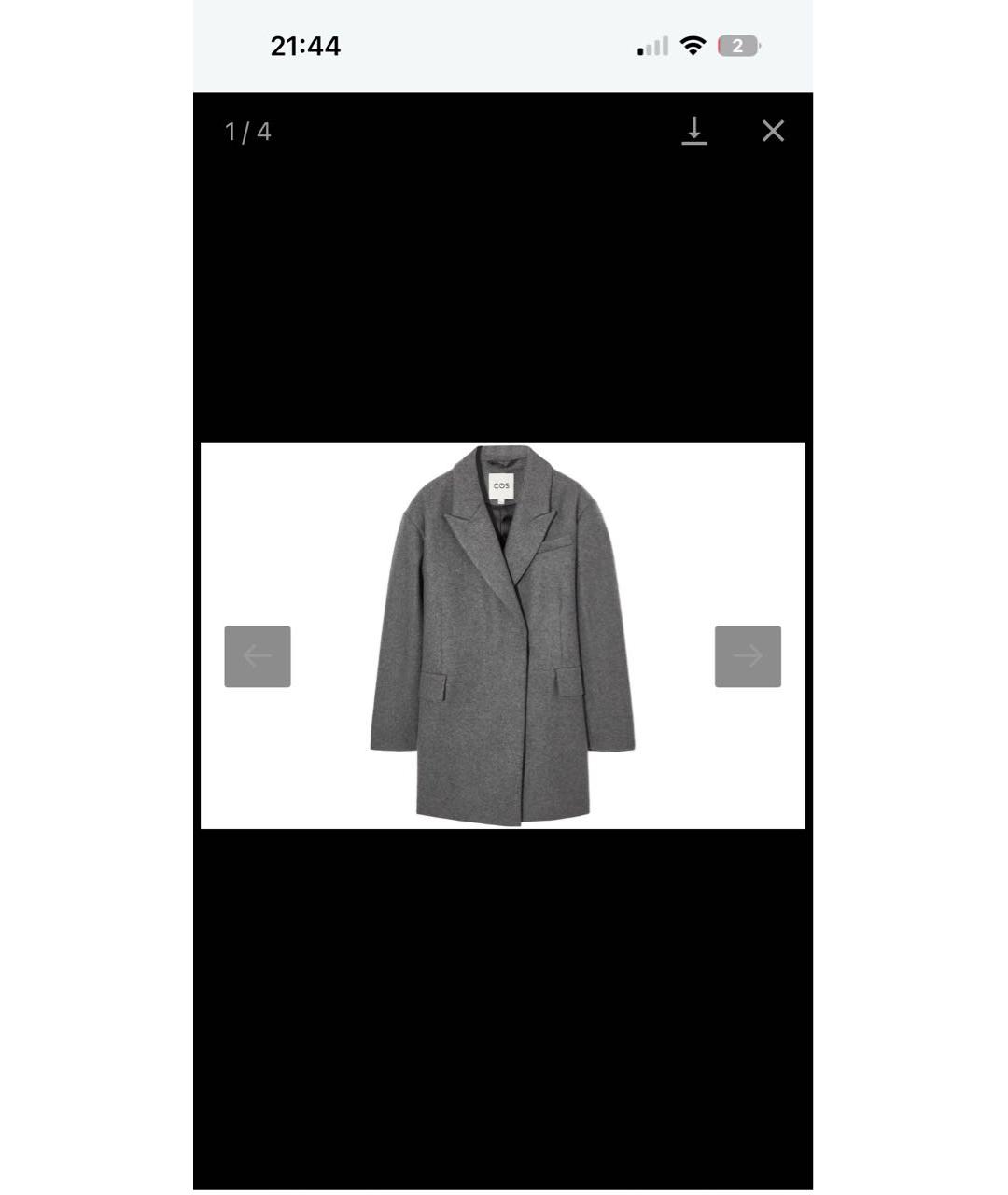 COS Серое шерстяное пальто, фото 6