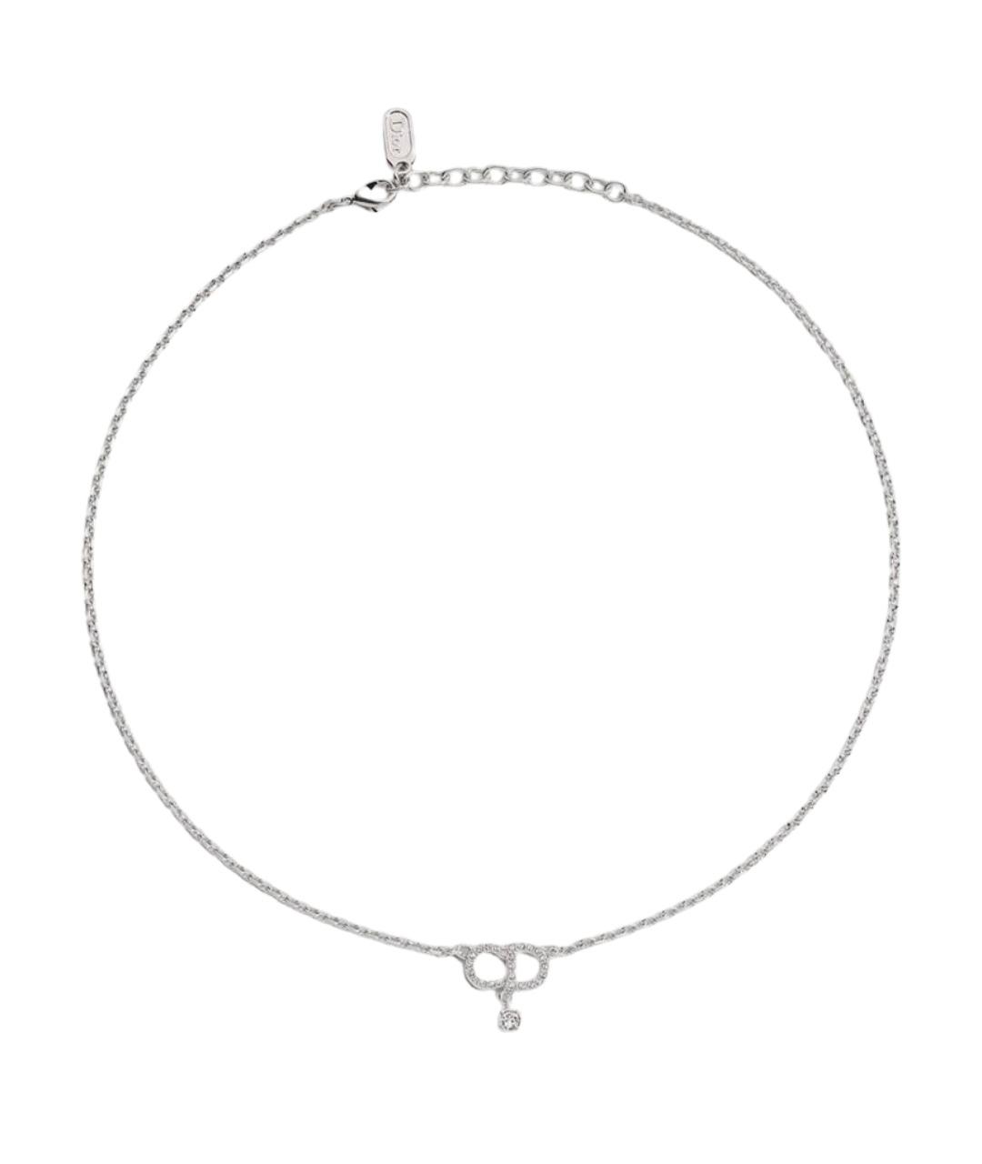 CHRISTIAN DIOR Серебряное металлическое колье, фото 1