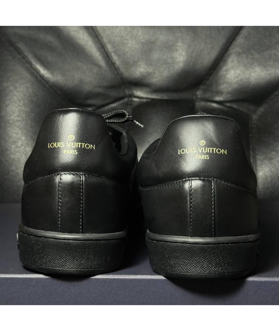 LOUIS VUITTON Черные кожаные низкие кроссовки / кеды, фото 2