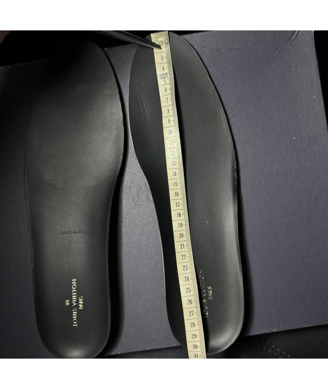 LOUIS VUITTON Черные кожаные низкие кроссовки / кеды, фото 7