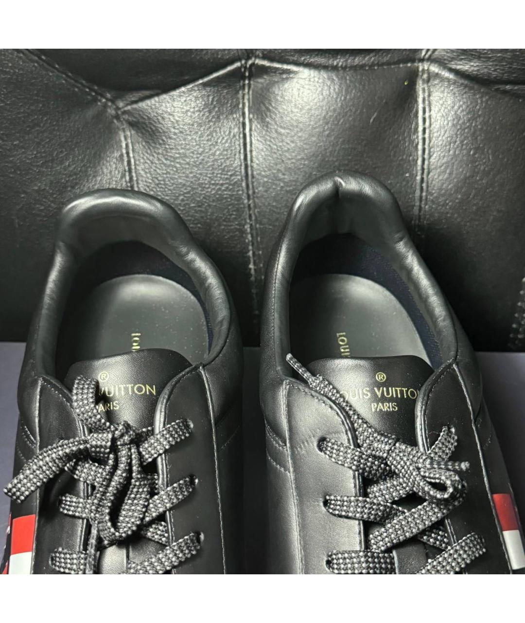 LOUIS VUITTON Черные кожаные низкие кроссовки / кеды, фото 8