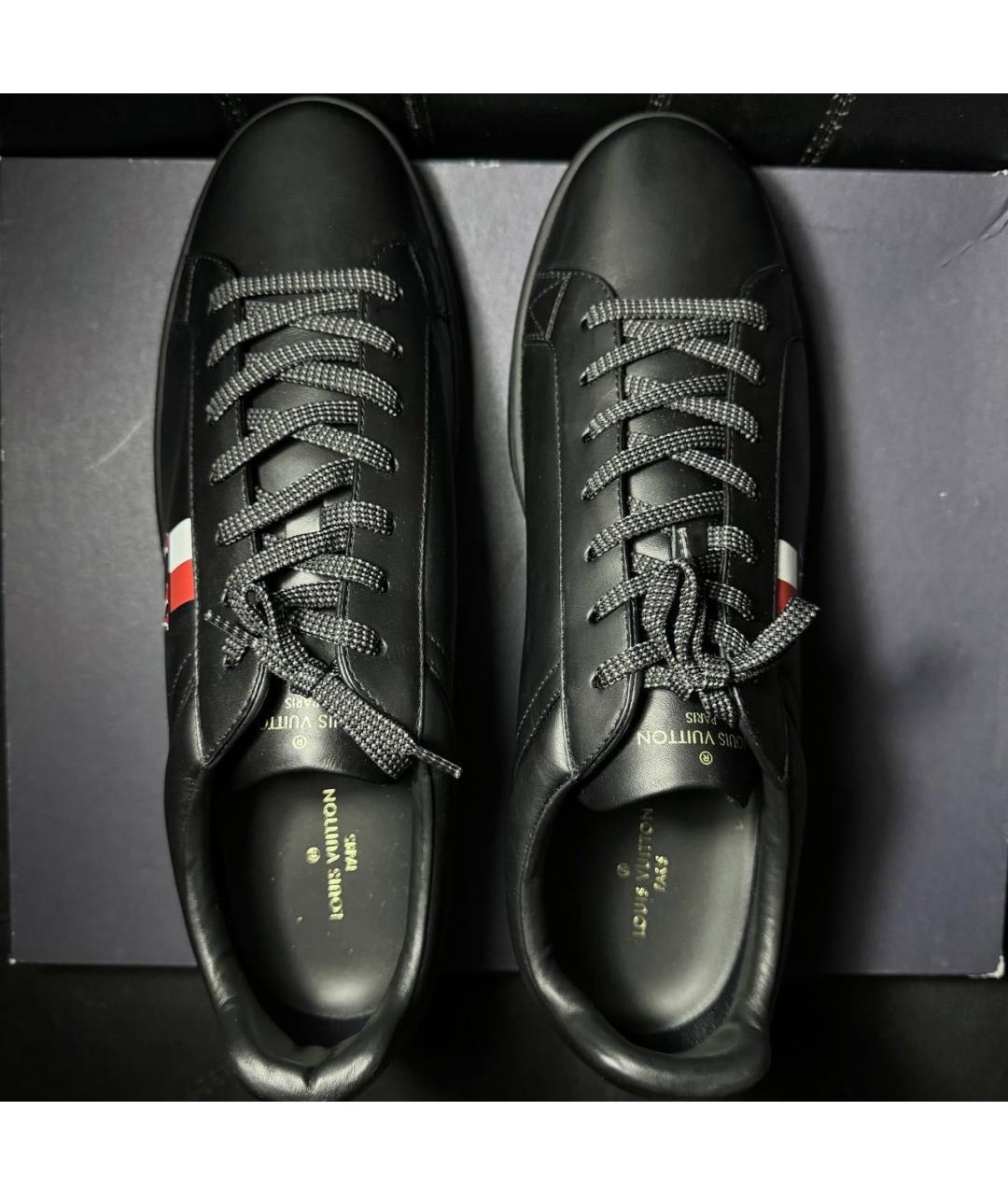 LOUIS VUITTON Черные кожаные низкие кроссовки / кеды, фото 6