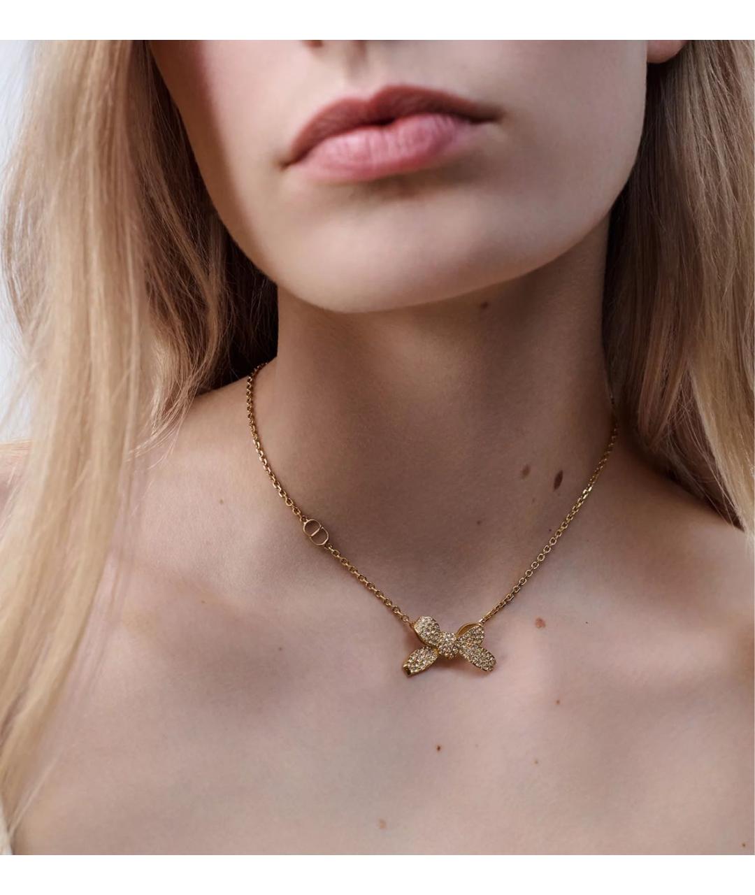 CHRISTIAN DIOR Золотое металлическое колье, фото 2