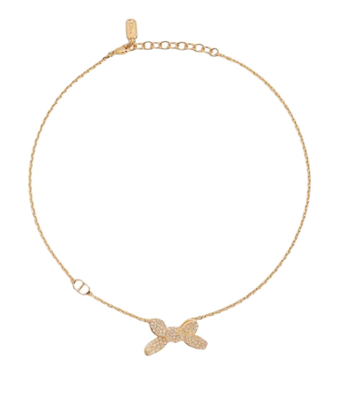 CHRISTIAN DIOR Золотое металлическое колье, фото 1