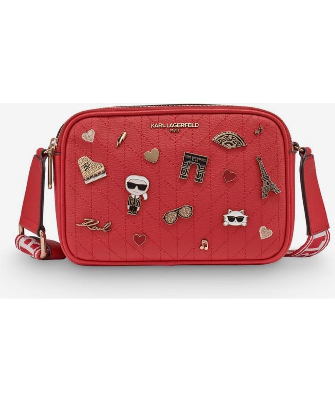 KARL LAGERFELD Красная сумка через плечо, фото 6