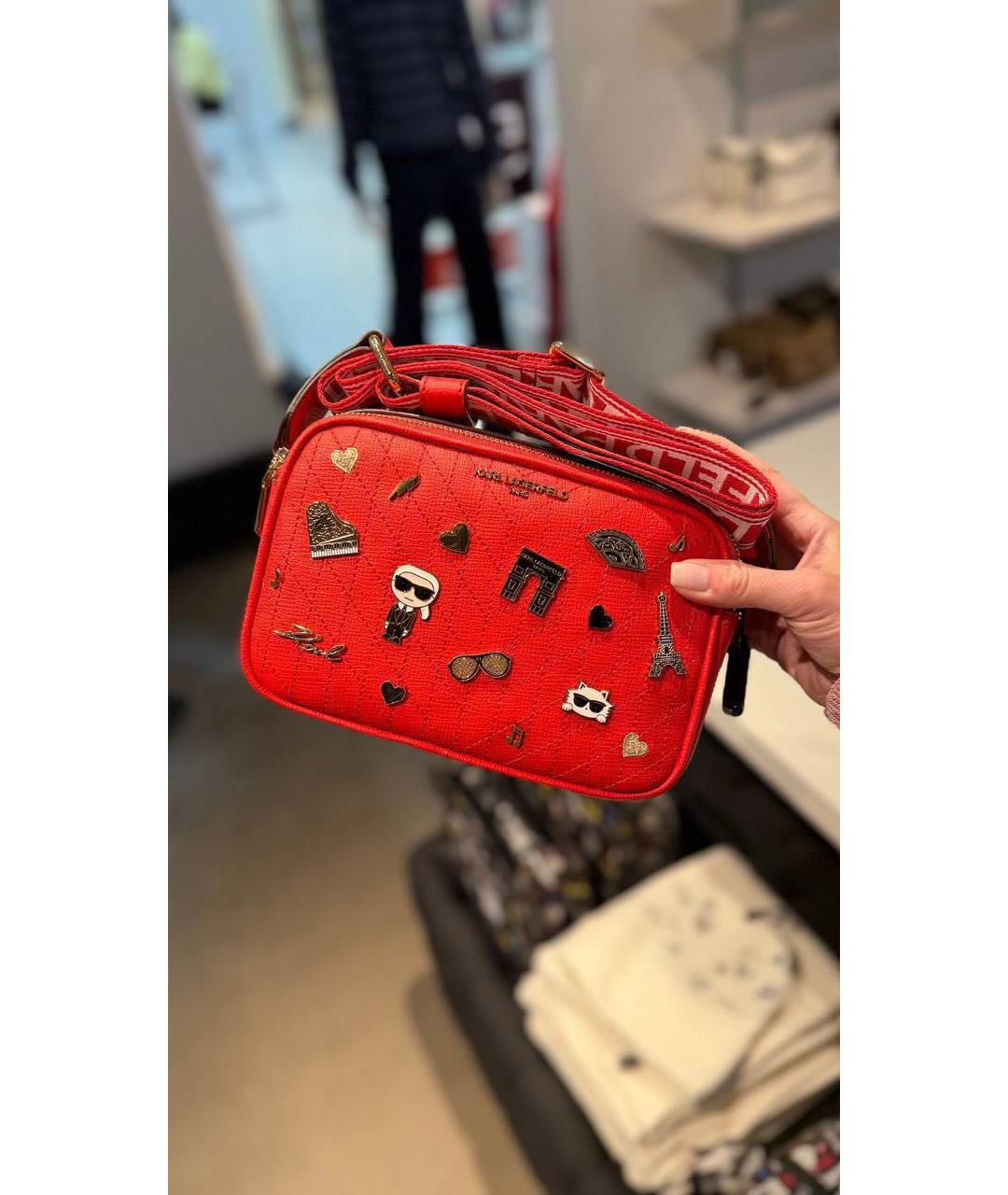 KARL LAGERFELD Красная сумка через плечо, фото 5