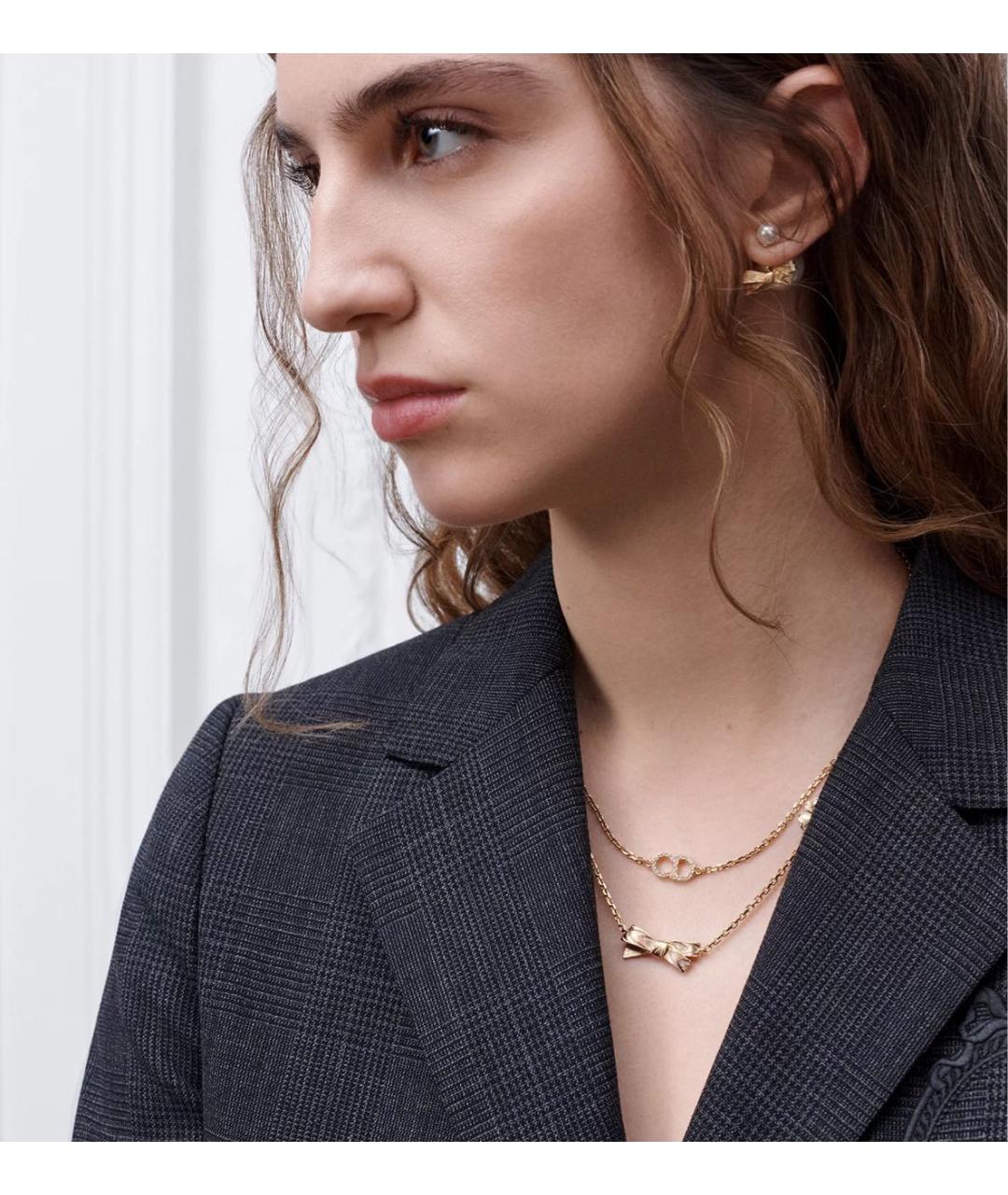 CHRISTIAN DIOR Золотое металлическое колье, фото 2