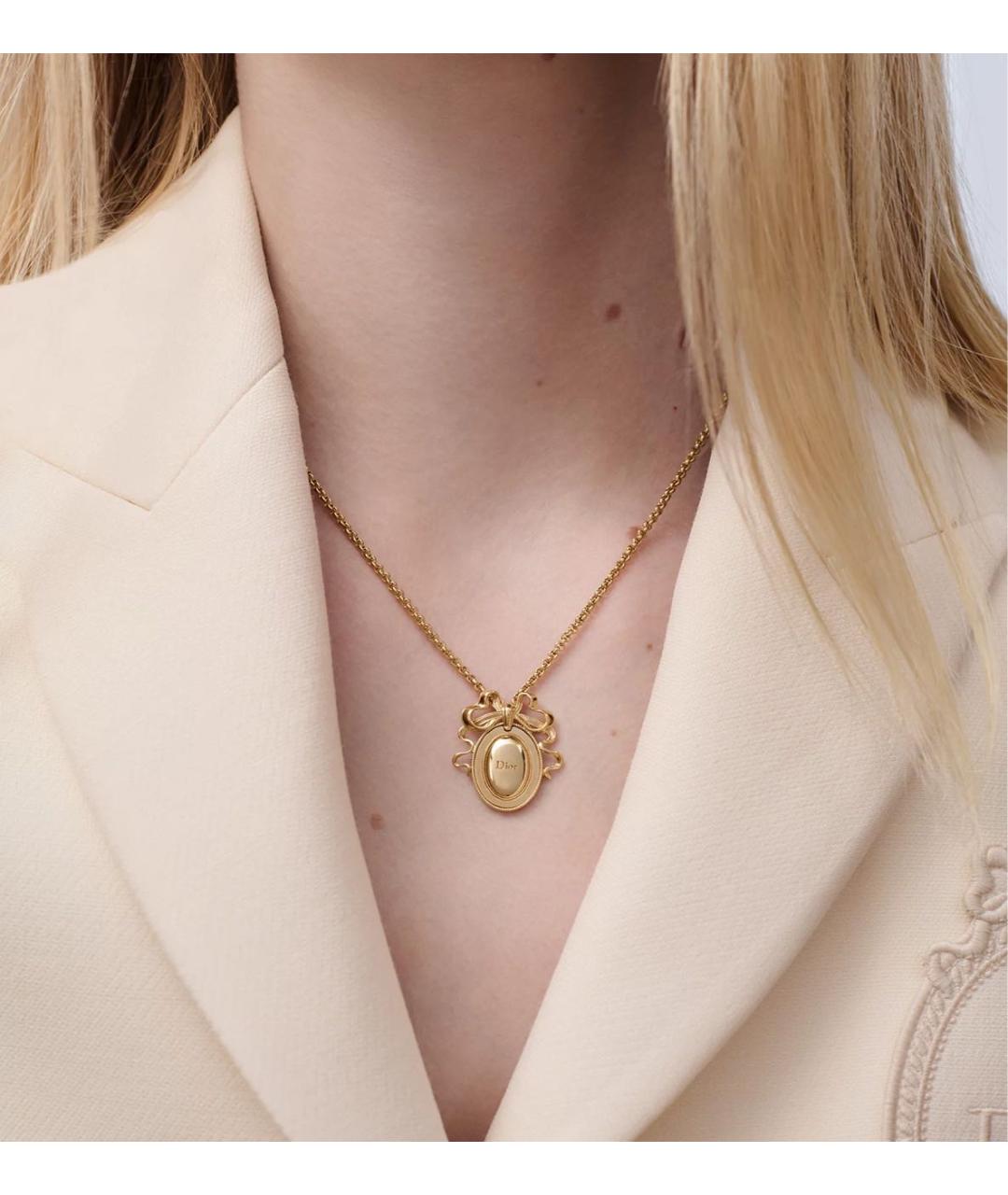 CHRISTIAN DIOR Золотое металлическое колье, фото 2