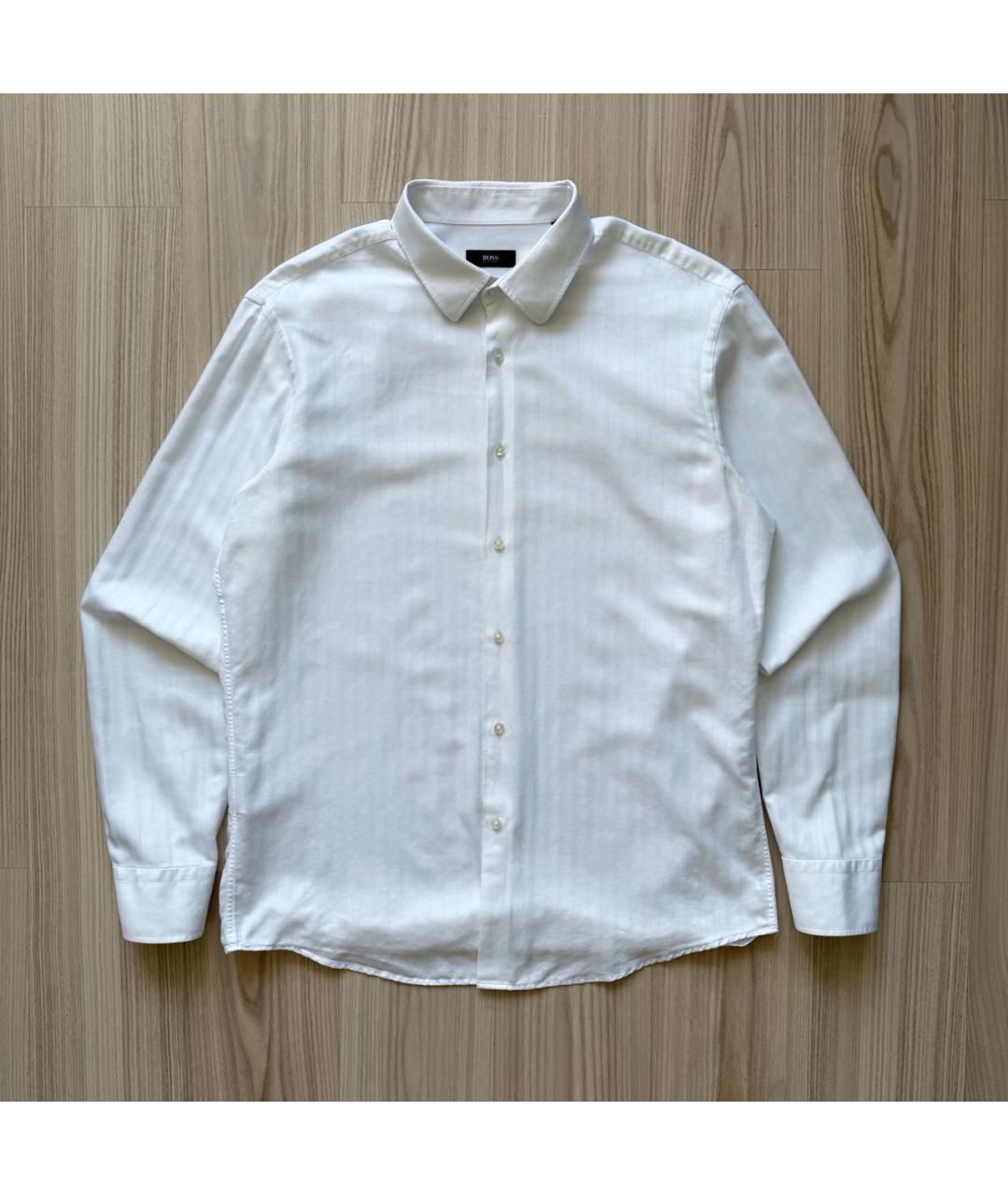 HUGO BOSS Белая хлопковая классическая рубашка, фото 9