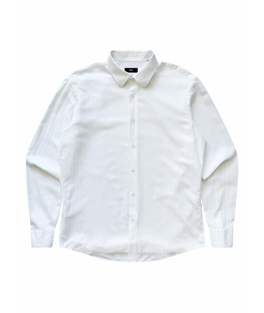 HUGO BOSS Белая хлопковая классическая рубашка, фото 1