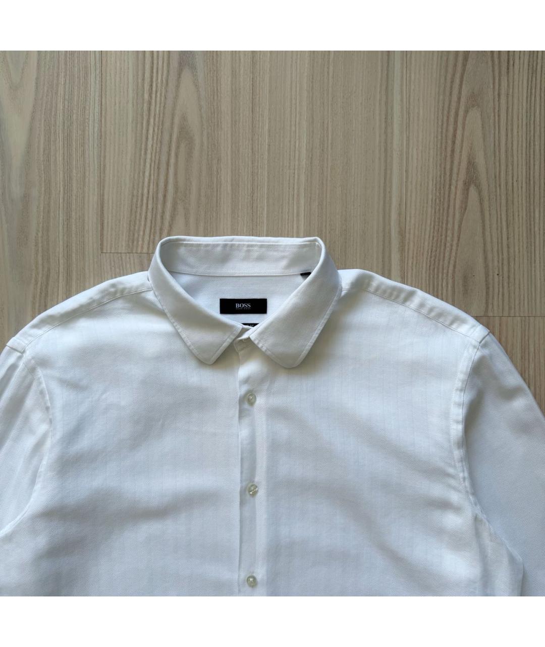HUGO BOSS Белая хлопковая классическая рубашка, фото 2