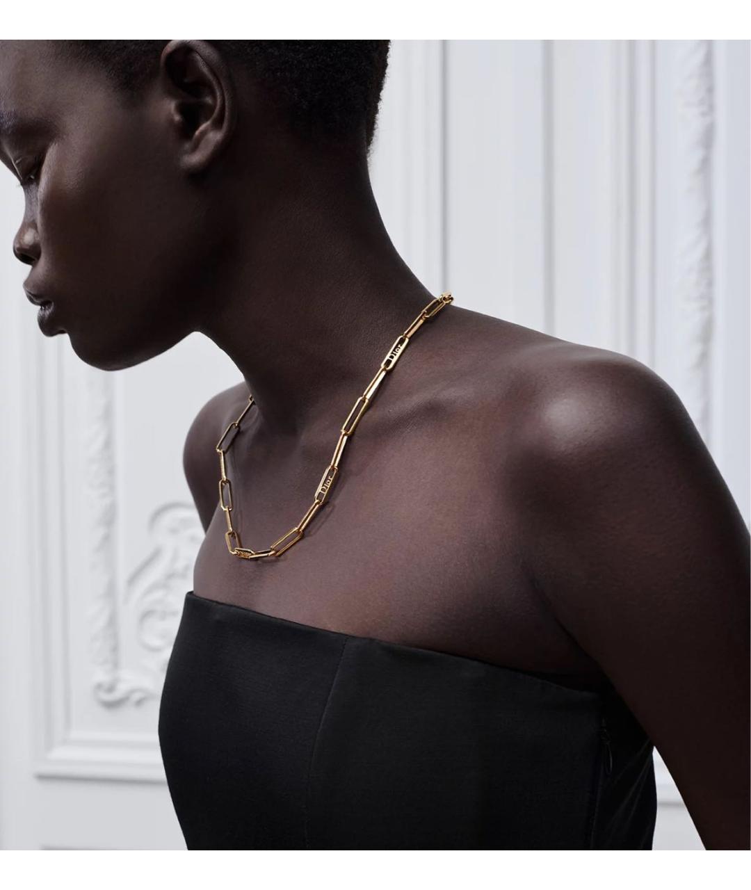 CHRISTIAN DIOR Золотое металлическое колье, фото 2