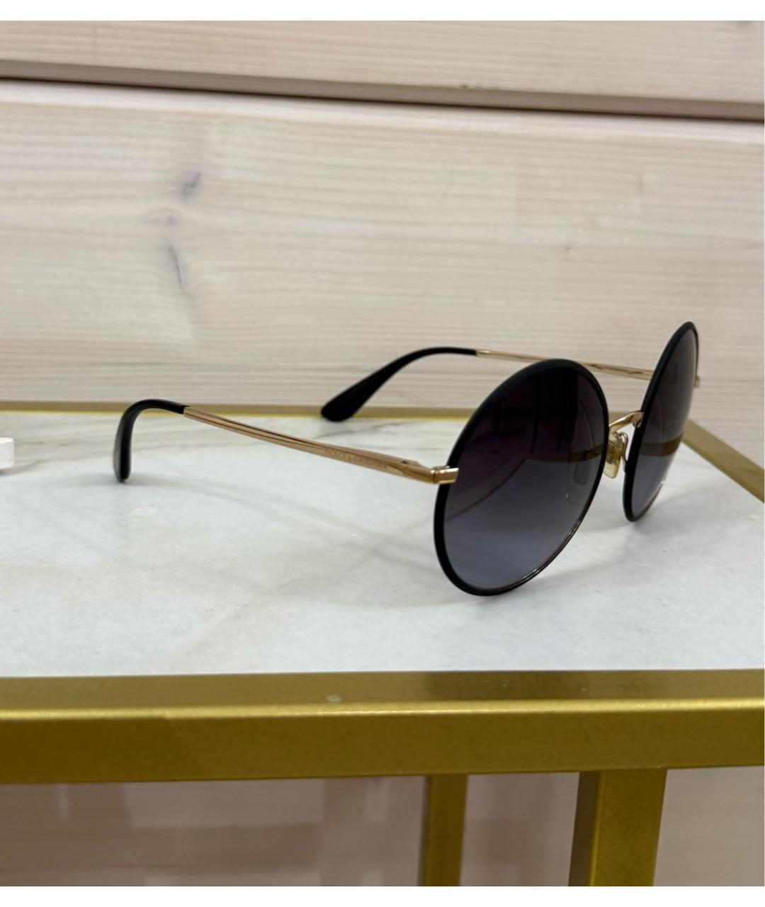 DOLCE&GABBANA Черные металлические солнцезащитные очки, фото 5