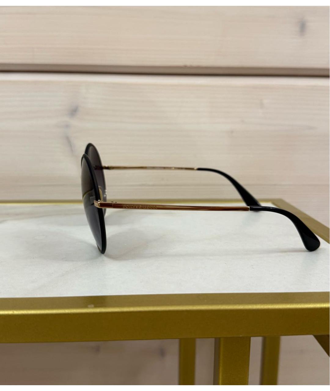 DOLCE&GABBANA Черные металлические солнцезащитные очки, фото 2