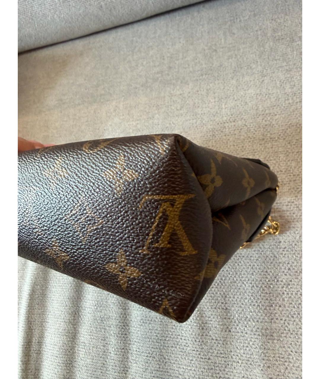 LOUIS VUITTON Коричневая кожаная сумка через плечо, фото 8