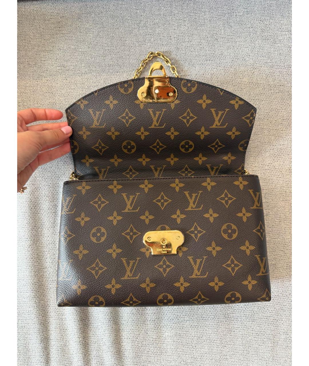LOUIS VUITTON Коричневая кожаная сумка через плечо, фото 2