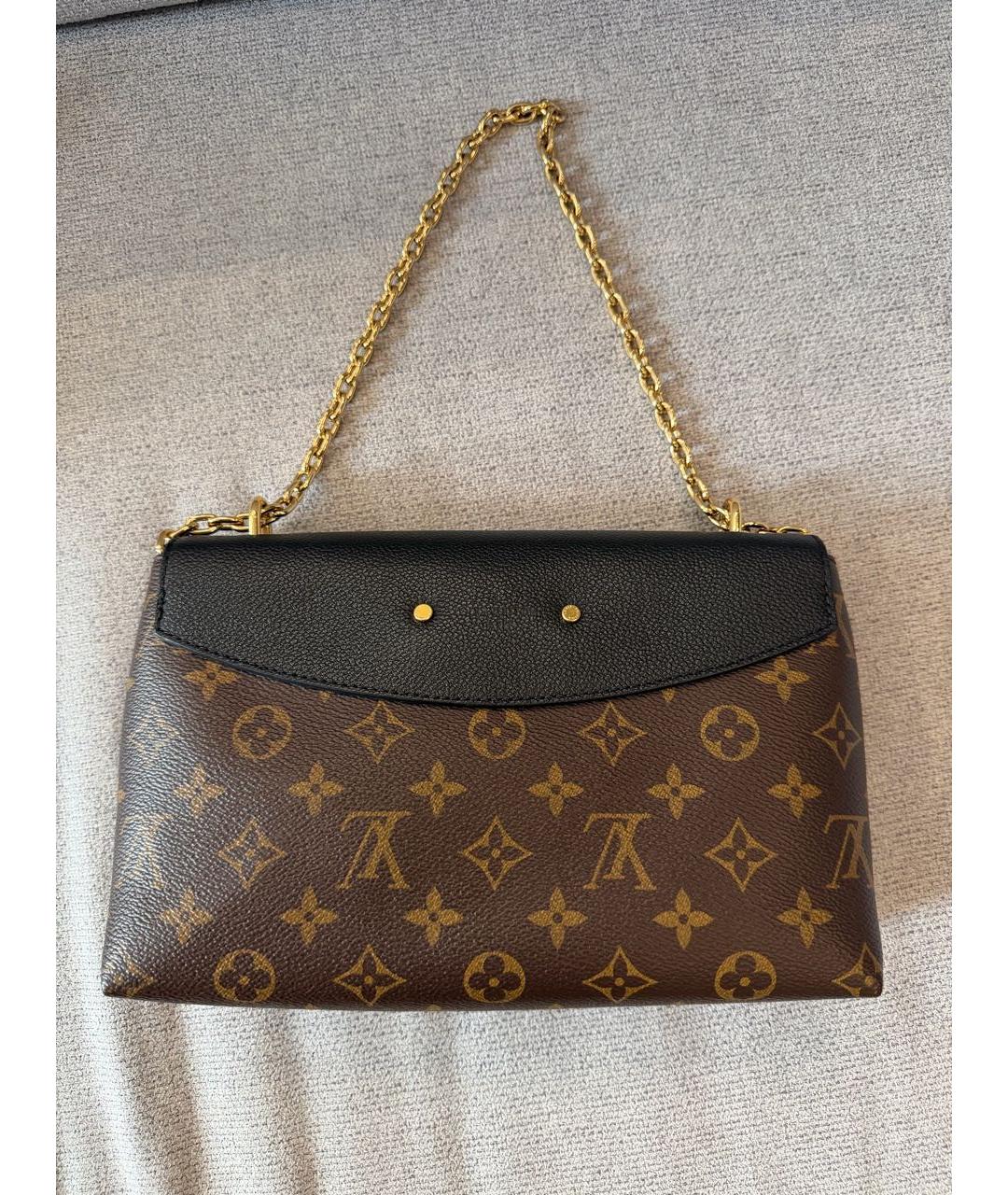 LOUIS VUITTON Коричневая кожаная сумка через плечо, фото 3