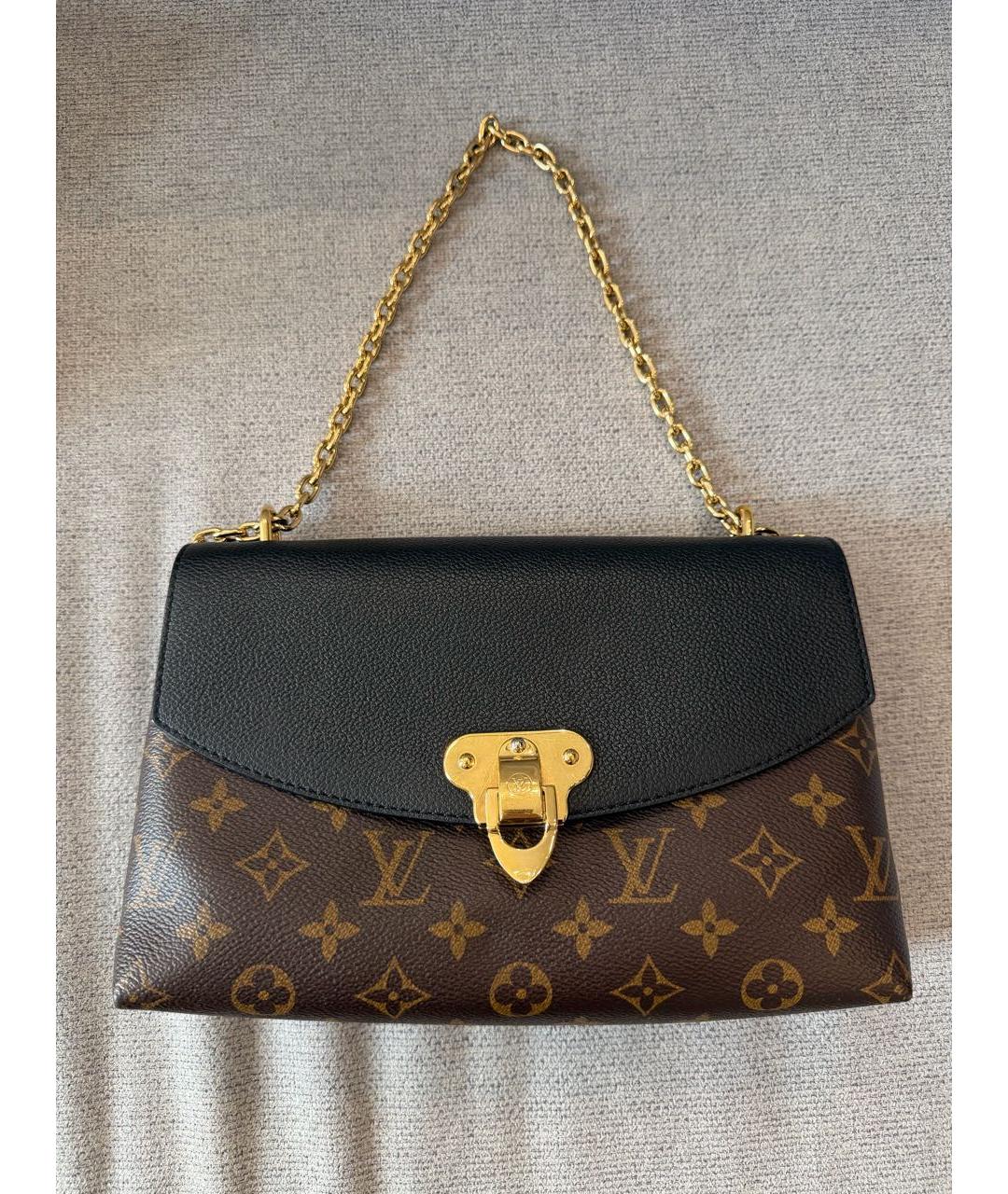 LOUIS VUITTON Коричневая кожаная сумка через плечо, фото 9