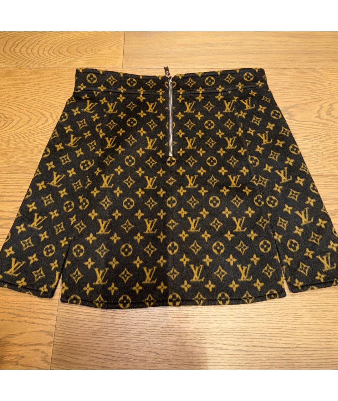 LOUIS VUITTON Коричневая шерстяная юбка мини, фото 8