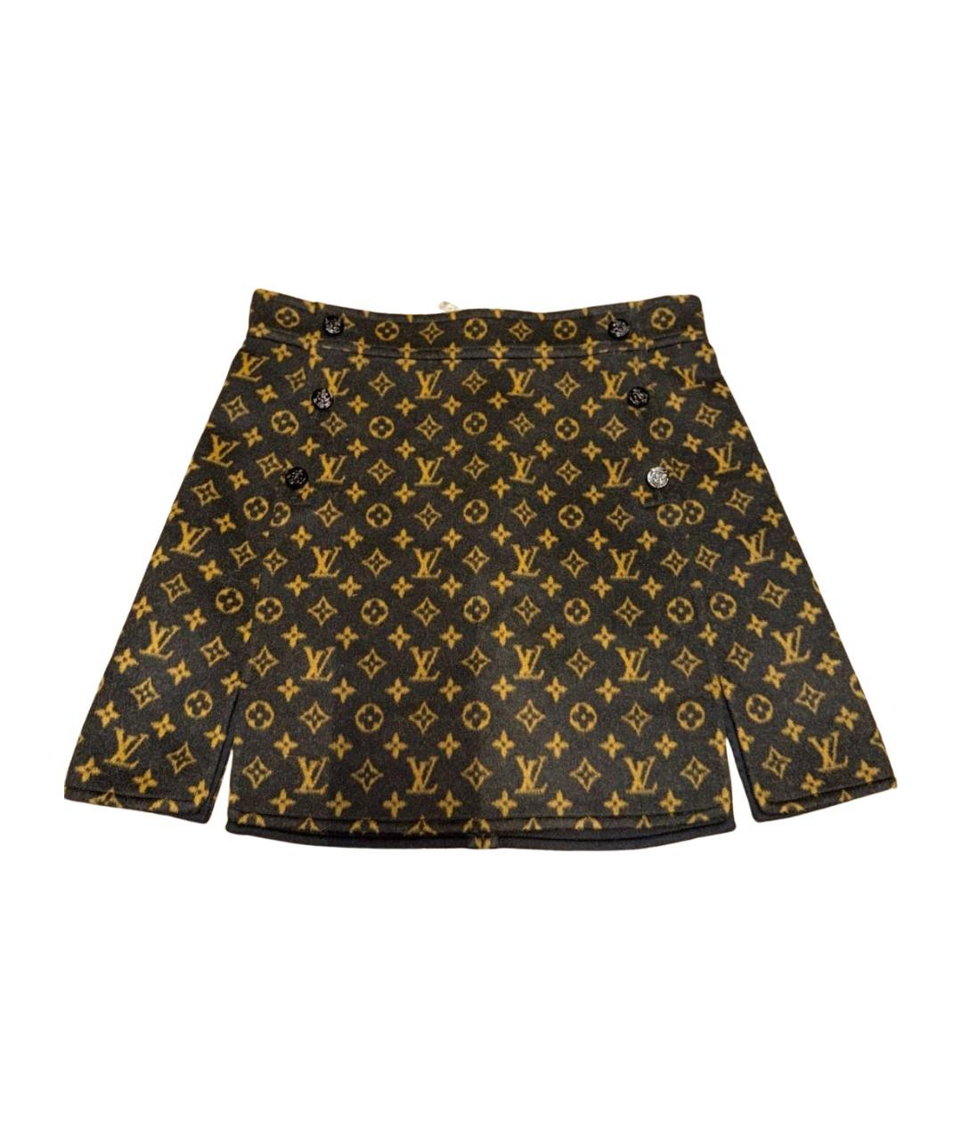 LOUIS VUITTON Коричневая шерстяная юбка мини, фото 1