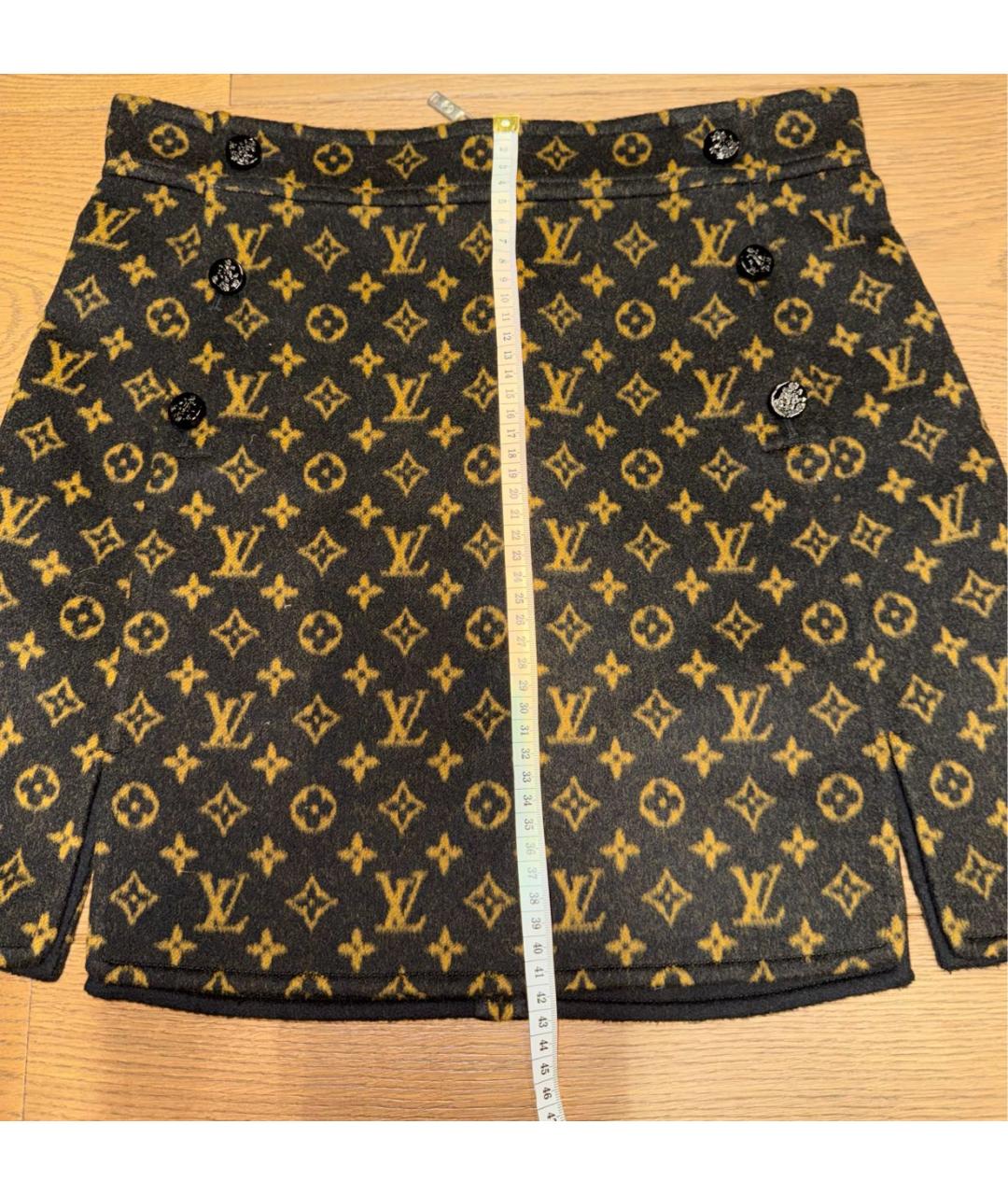 LOUIS VUITTON Коричневая шерстяная юбка мини, фото 2
