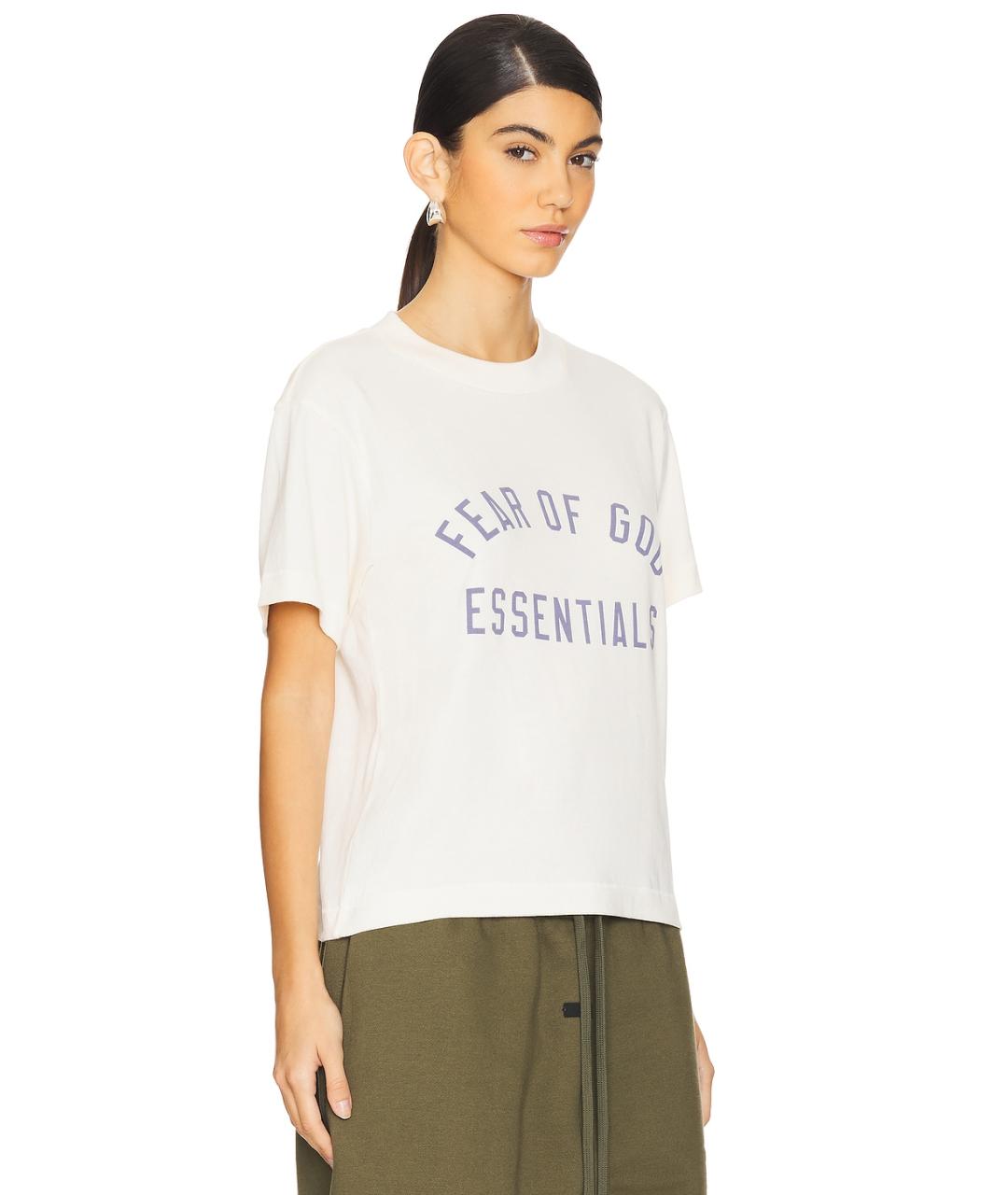 FEAR OF GOD ESSENTIALS Бежевая хлопковая футболка, фото 4