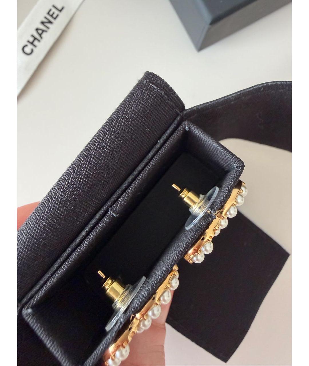 CHANEL Золотые металлические серьги, фото 3