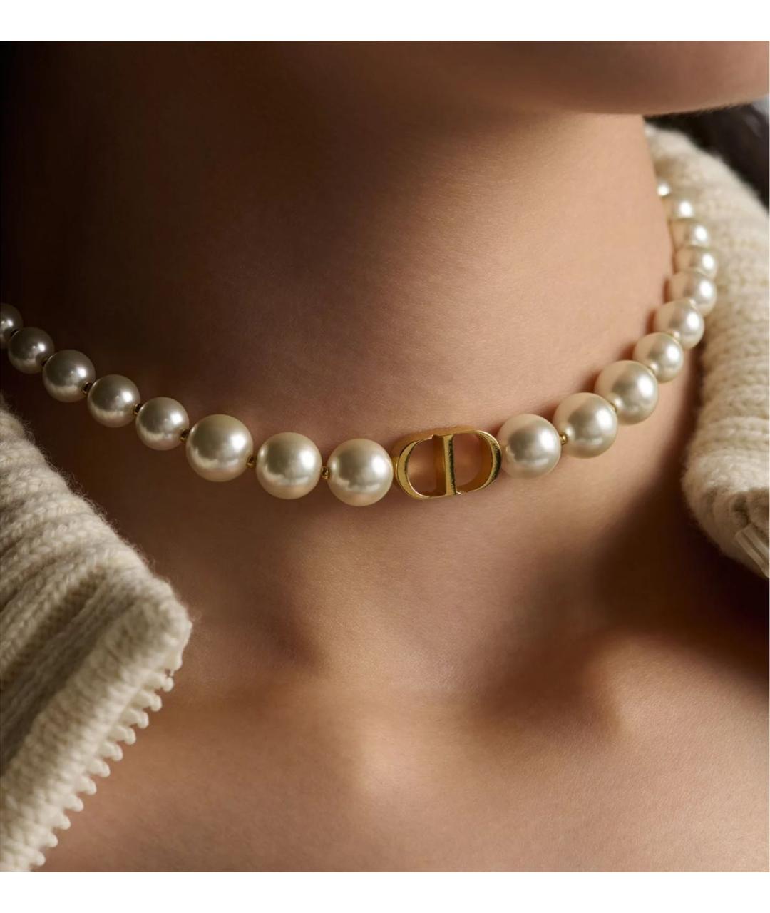 CHRISTIAN DIOR Золотое жемчужное колье, фото 3