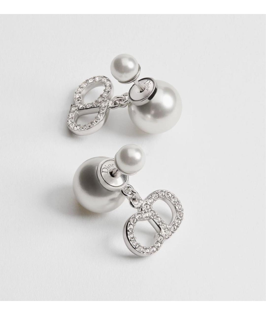 CHRISTIAN DIOR Серебряные металлические серьги, фото 3