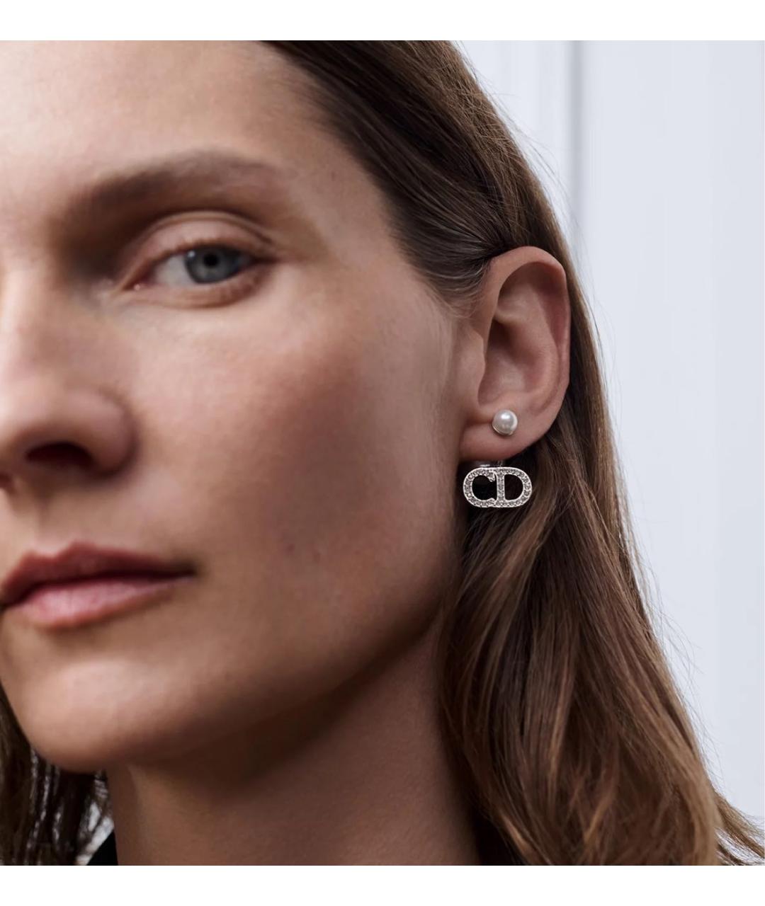 CHRISTIAN DIOR Серебряные металлические серьги, фото 2