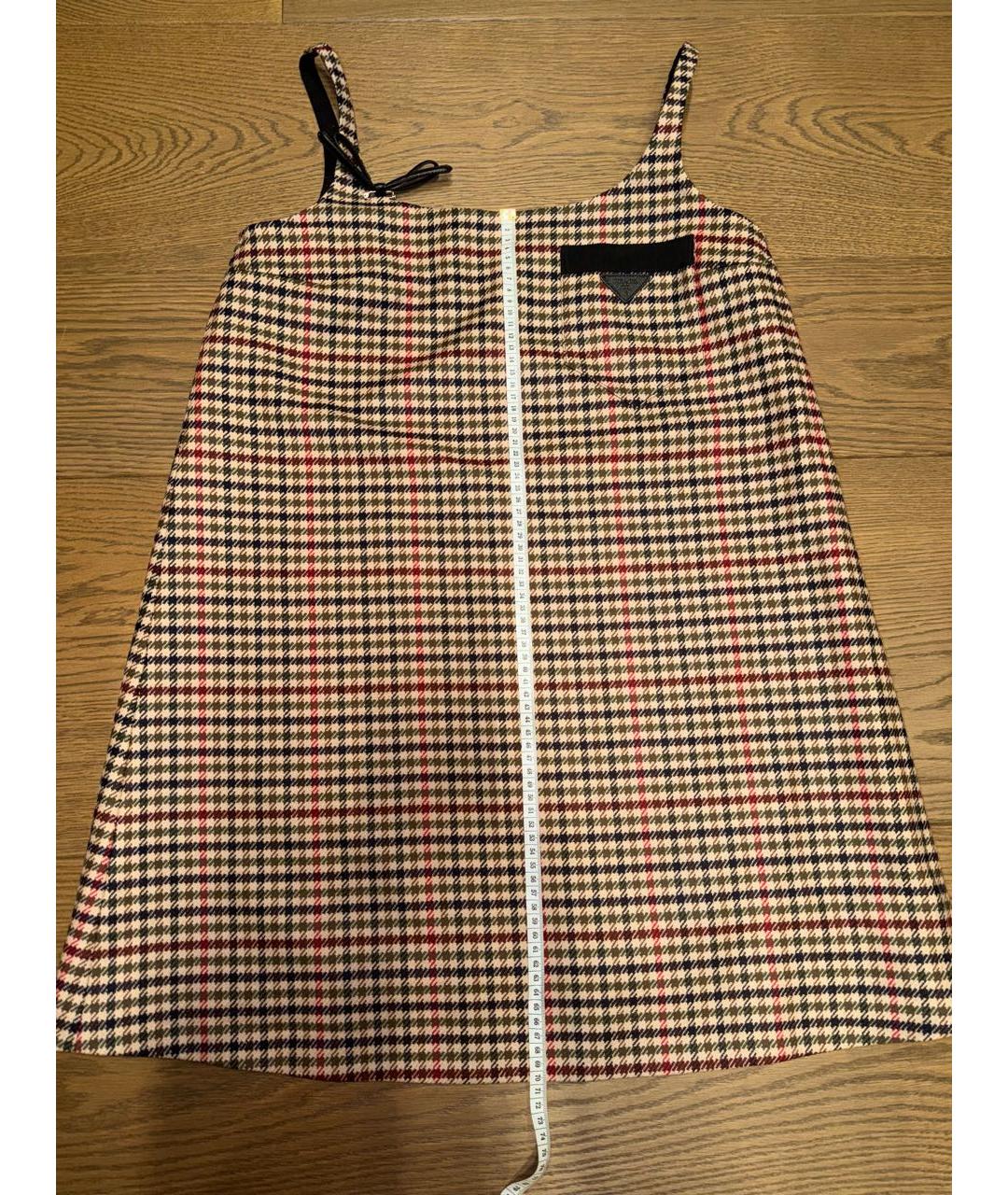 PRADA Коричневое шерстяное повседневное платье, фото 3