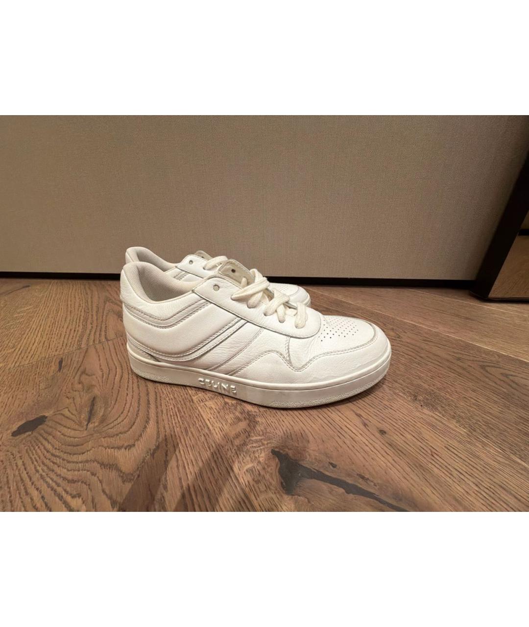 CELINE Белые кожаные кеды, фото 5