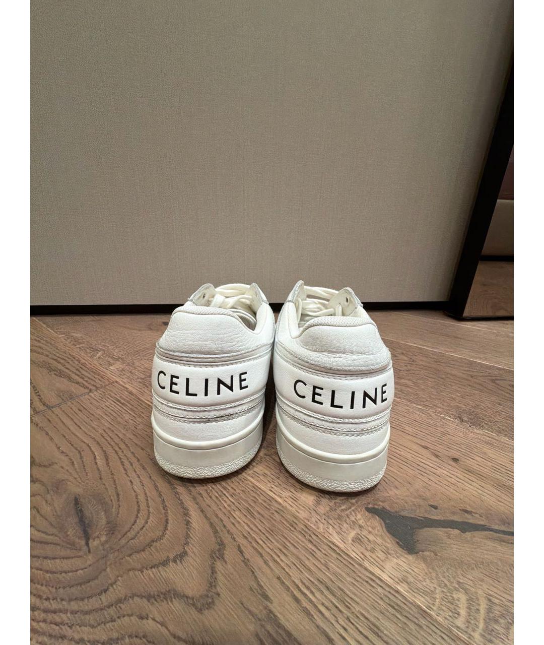CELINE Белые кожаные кеды, фото 4