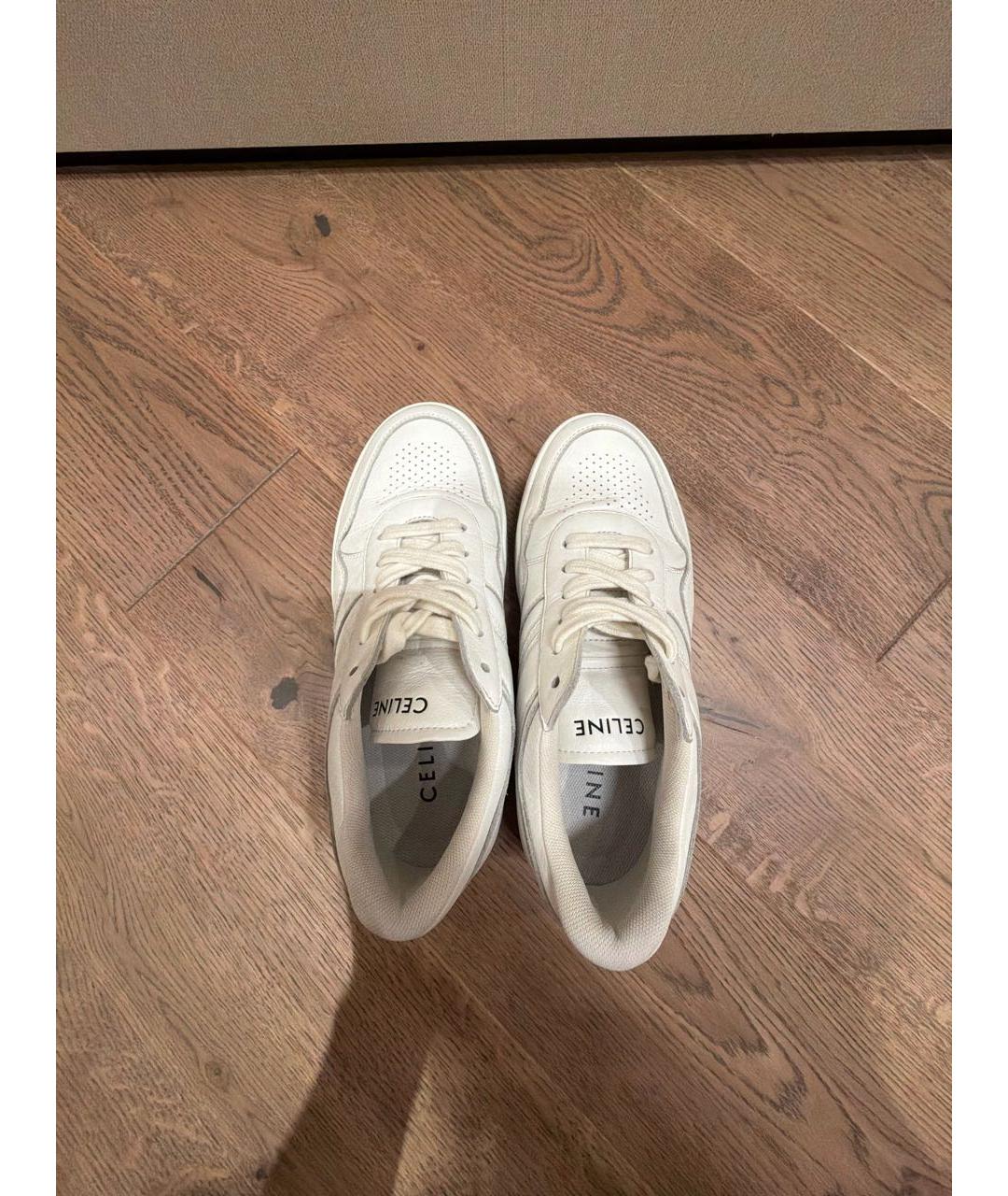 CELINE Белые кожаные кеды, фото 3