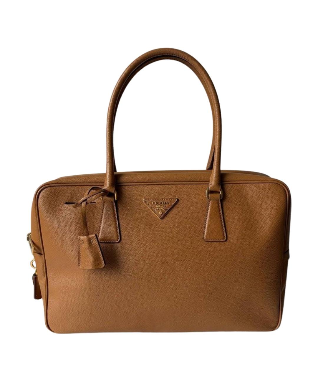 PRADA Бежевая кожаная сумка тоут, фото 1