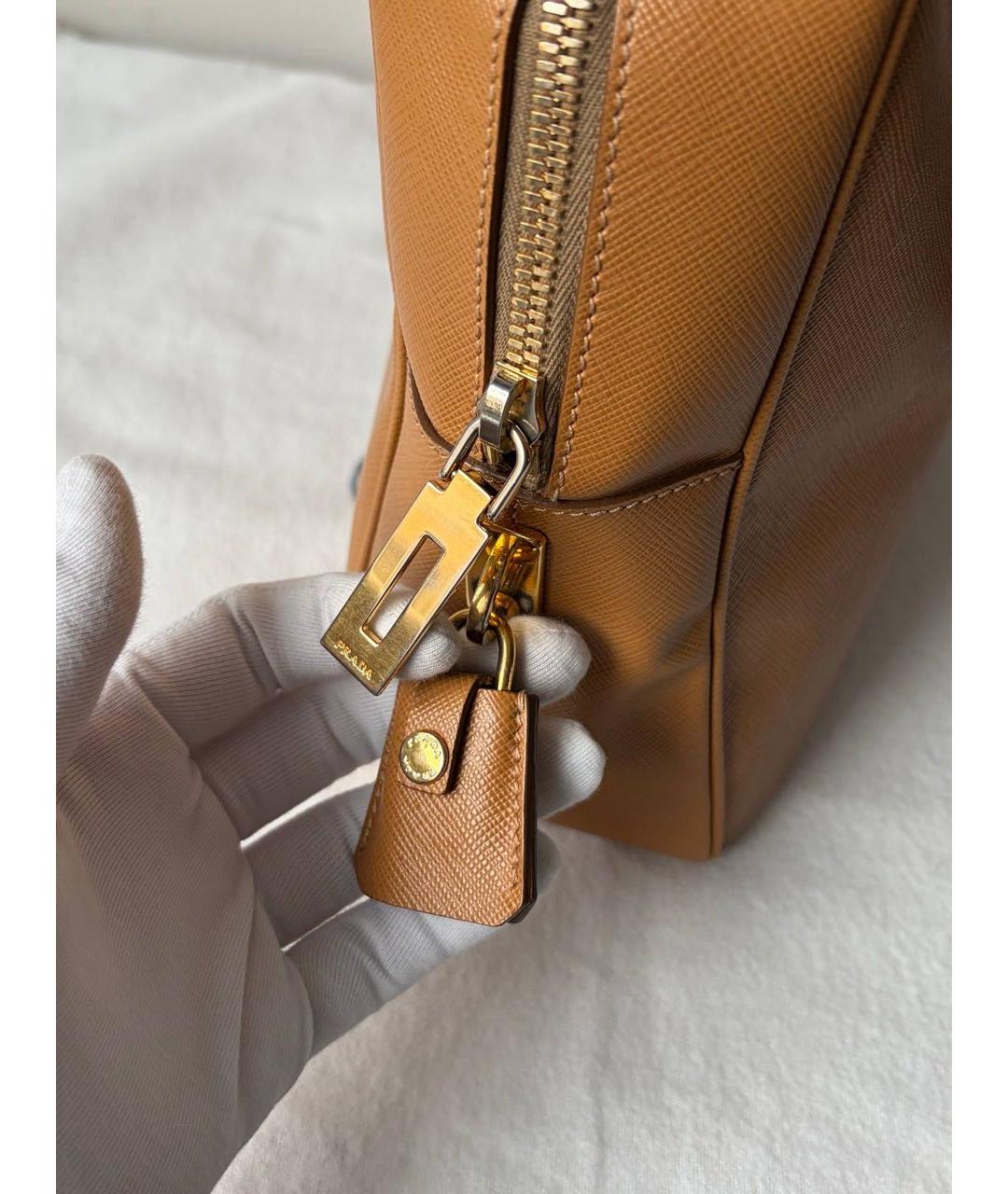 PRADA Бежевая кожаная сумка тоут, фото 7