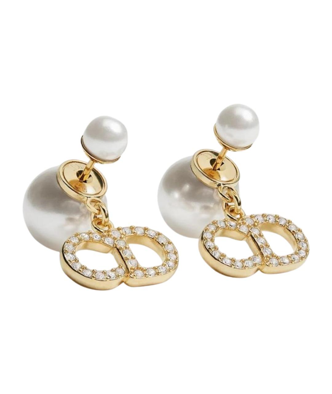 CHRISTIAN DIOR Золотые металлические серьги, фото 1