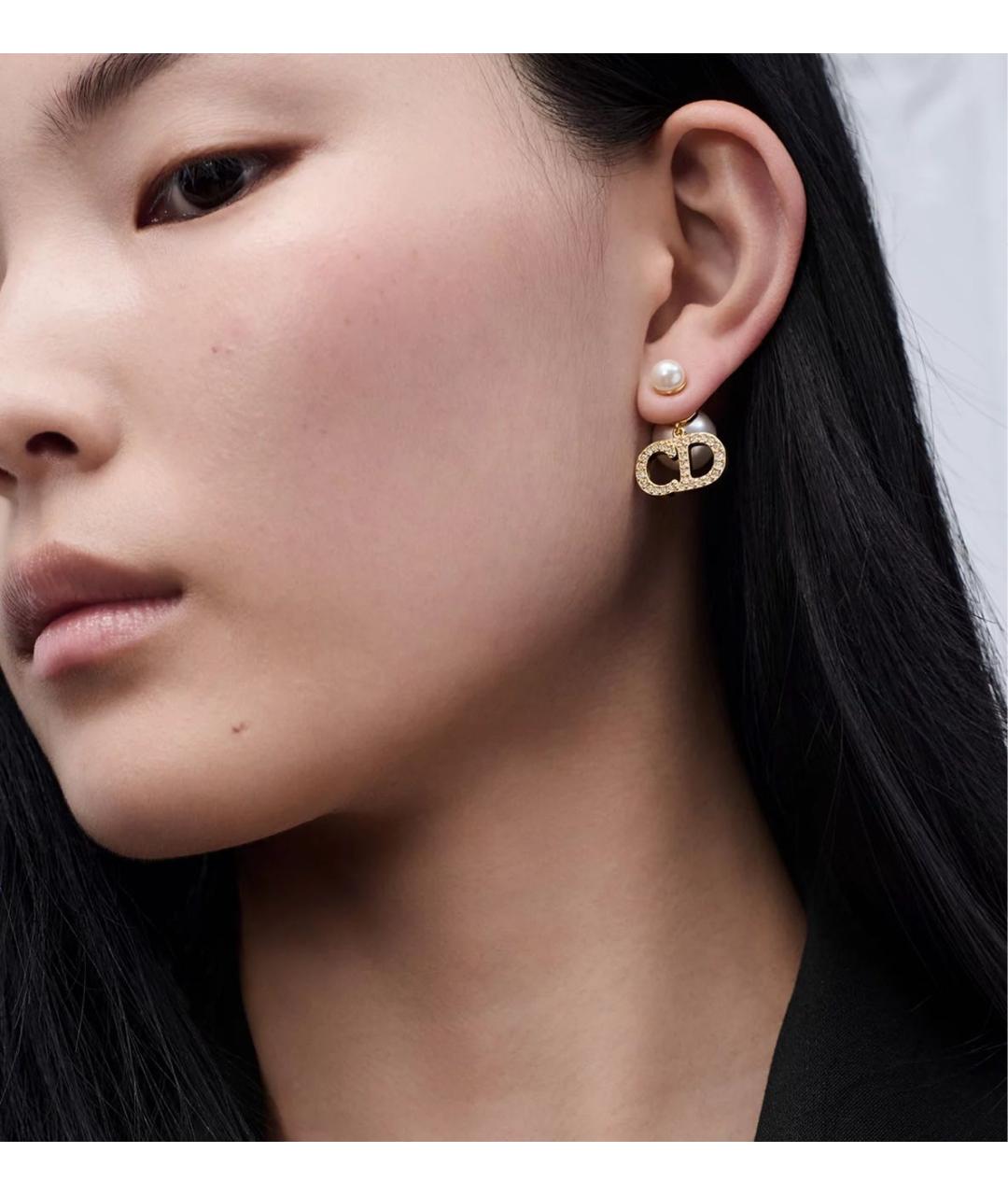 CHRISTIAN DIOR Золотые металлические серьги, фото 2
