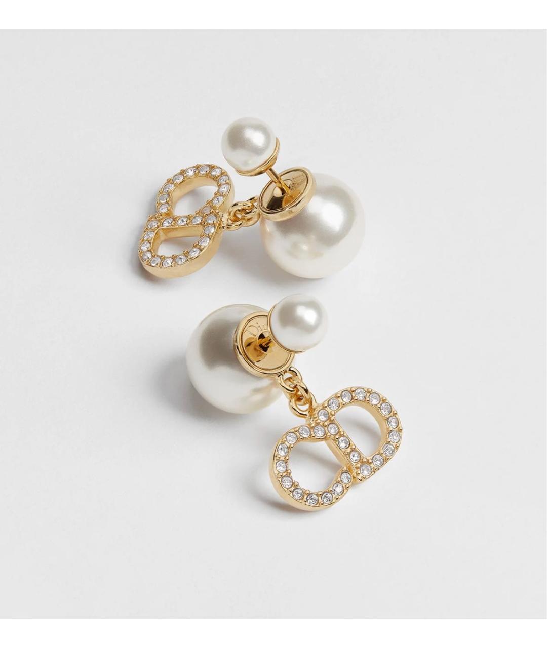 CHRISTIAN DIOR Золотые металлические серьги, фото 3