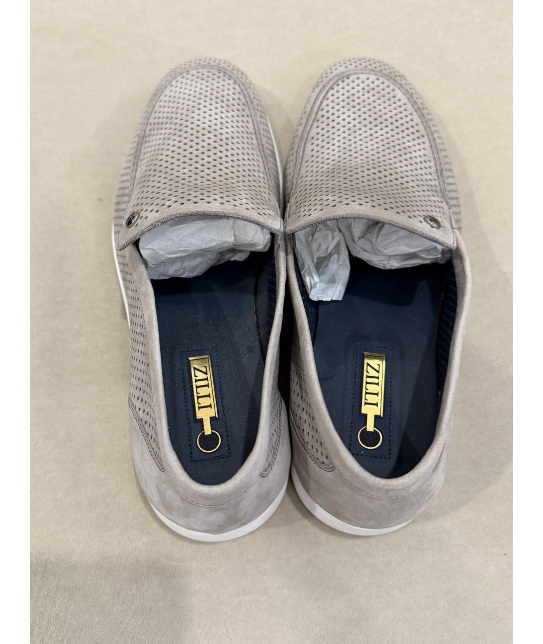 ZILLI Серые нубуковые лоферы, фото 3
