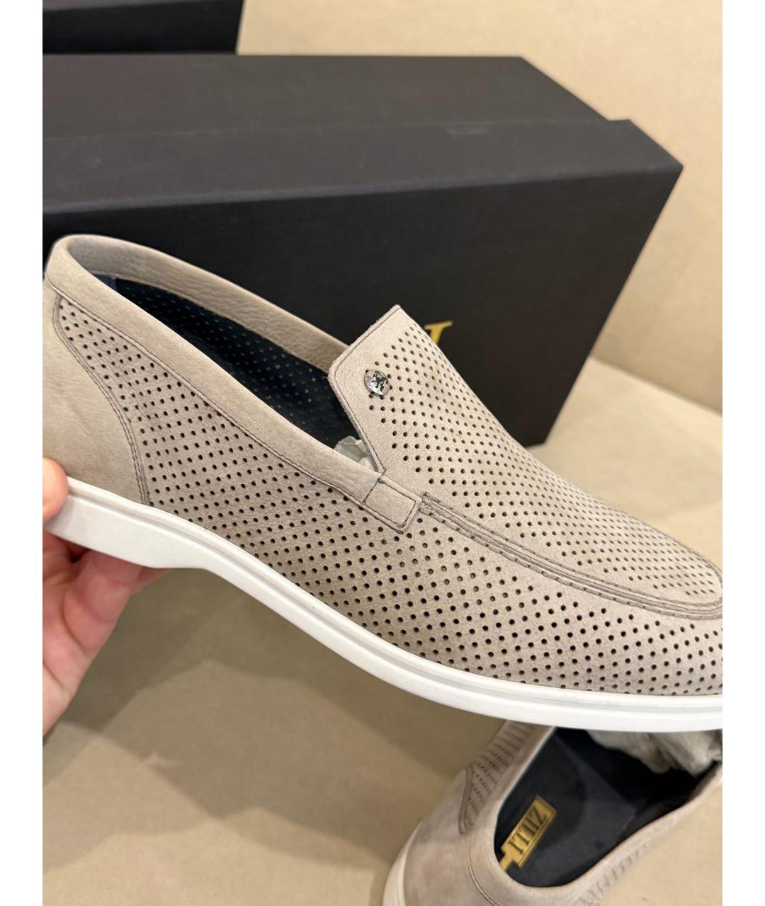 ZILLI Серые нубуковые лоферы, фото 5